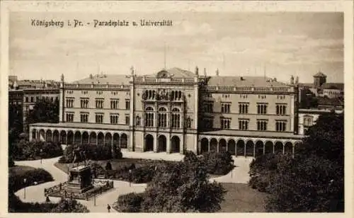 Ak Kaliningrad Königsberg Ostpreußen, Paradeplatz und Universität