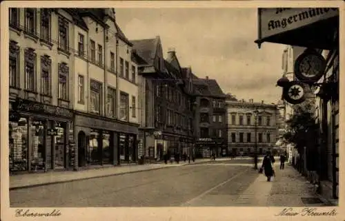 Ak Eberswalde im Kreis Barnim, Neue Kreuzstraße, Geschäfte