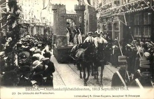 Ak Breda Nordbrabant Niederlande, Unabhängigkeitsfeierlichkeiten 1913, Festwagen