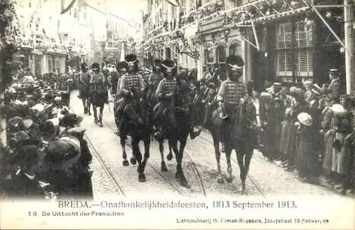 Ak Breda Nordbrabant Niederlande, Unabhängigkeitsfeierlichkeiten, 1813 September 1913