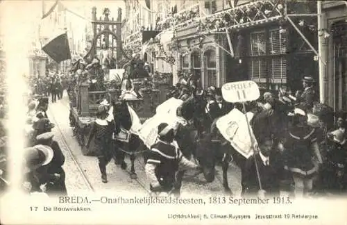 Ak Breda Nordbrabant Niederlande, Unabhängigkeitsfeierlichkeiten 1913