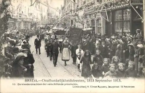 Ak Breda Nordbrabant Niederlande, Unabhängigkeitsfeierlichkeiten, 18. September 1913