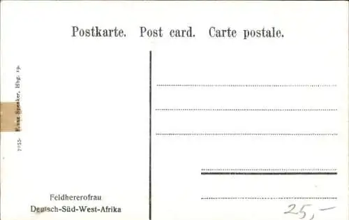 Ak Deutsch-Südwest-Afrika, Feldhererofrau
