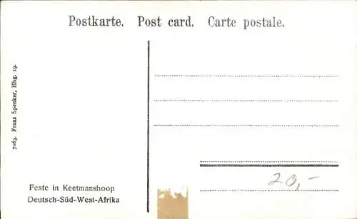 Ak Keetmanshoop Namibia Deutsch Südwest Afrika, Feste