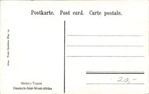 Ak Deutsch Südwestafrika, Herero-Typen