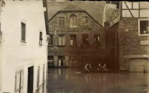 Foto Ak Lieser an der Mosel, Überschwemmung, Januar 1919