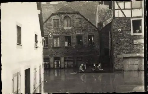 Foto Ak Lieser an der Mosel, Überschwemmung, Januar 1919