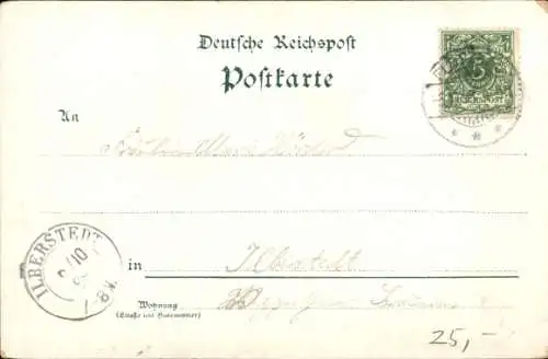 Litho Plötzkau in Sachsen Anhalt, Schloss, Gasthaus zur Laube