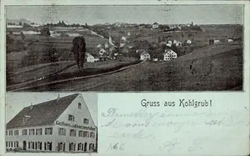 Ak Bad Kohlgrub in Oberbayern, Gesamtansicht, Gasthaus schwarzer Adler