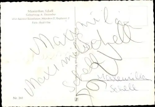 Ak Schauspieler Maximilian Schell, Portrait