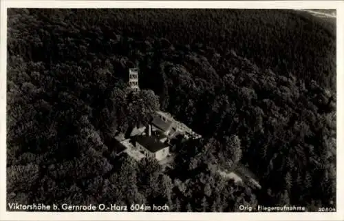 Ak Gernrode Quedlinburg Harz, Fliegeraufnahme, Berggasthaus Viktorshöhe