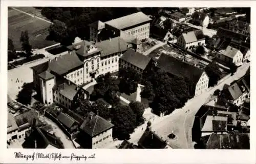 Ak Bad Wurzach in Oberschwaben, Fliegeraufnahme, Schloss