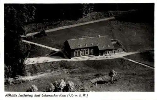 Ak Traifelberg Honau Lichtenstein in Baden Württemberg, Fliegeraufnahme, Karl-Schumacher-Haus