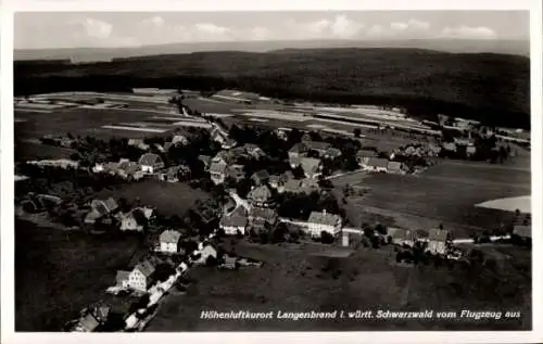 Ak Langenbrand Schömberg im Schwarzwald Württemberg, Fliegeraufnahme, Gasthaus