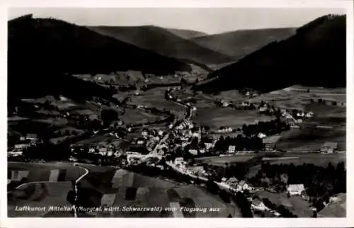 Ak Mitteltal Baiersbronn im Schwarzwald, Fliegeraufnahme