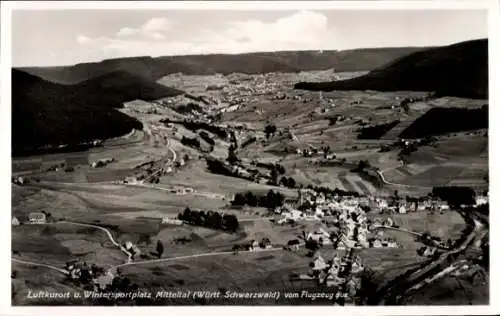 Ak Mitteltal Baiersbronn im Schwarzwald, Fliegeraufnahme