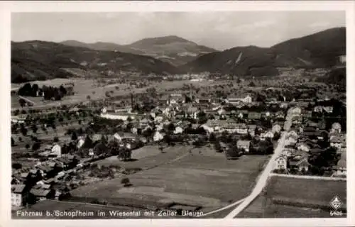 Ak Fahrnau Schopfheim im Schwarzwald Baden, Fliegeraufnahme, Zeller Blauen