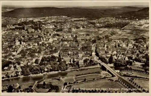 Ak Saarbrücken im Saarland, Fliegeraufnahme, Saar-Anlagen