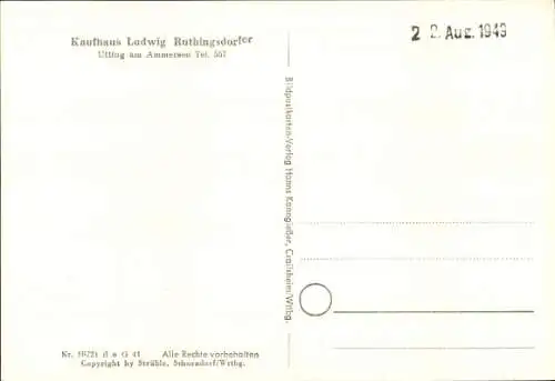 Ak Utting am Ammersee Oberbayern, Fliegeraufnahme