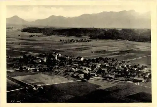 Ak Götting Bruckmühl in Oberbayern, Fliegeraufnahme