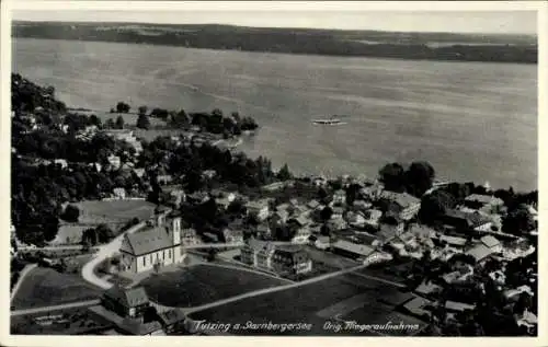 Ak Tutzing am Starnberger See Oberbayern, Fliegeraufnahme