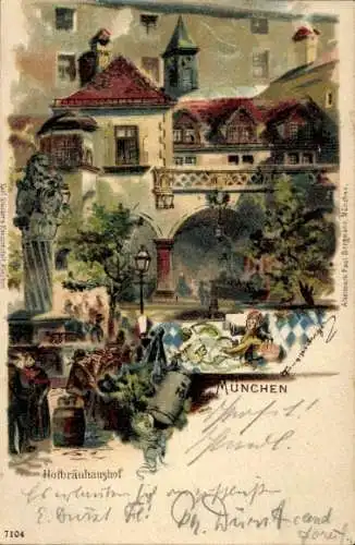 Litho München, Hofbräuhaushof, Denkmal