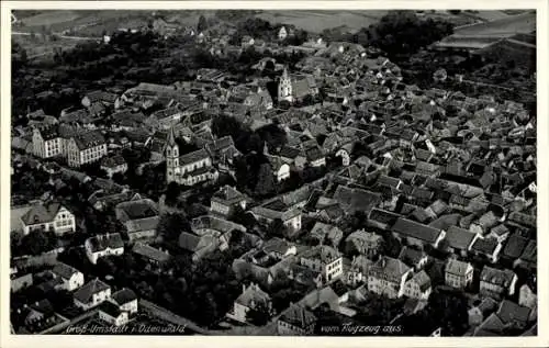 Ak Groß Umstadt in Hessen, Fliegeraufnahme