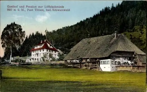 Ak Titisee Neustadt im Breisgau Hochschwarzwald. Gasthof und Pension zur Löffelschmiede