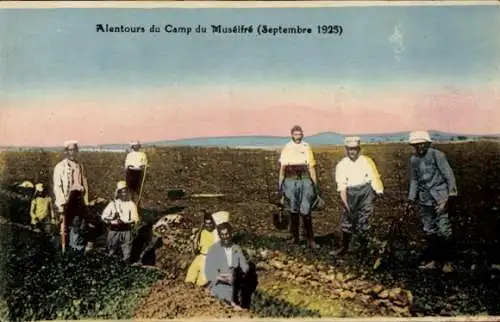 Ak Museifre Libanon, Alentours du Camp Septembre 1925, Arbeiter, Soldaten, Laufgraben