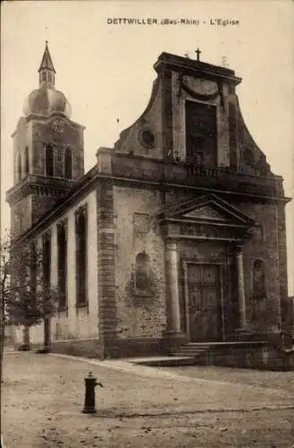 Ak Dettwiller Dettweiler Elsass Bas Rhin, Kirche