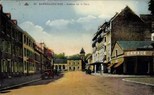 Ak Sarreguemines Saargemünd Lothringen Moselle, Avenue de la Gare