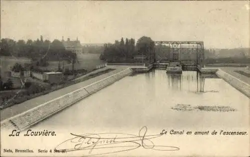 Ak La Louvière Wallonien Hennegau, Le Canal en amont de l'ascenseur