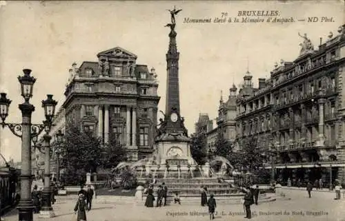 Ak Brüssel, Monument Anspach