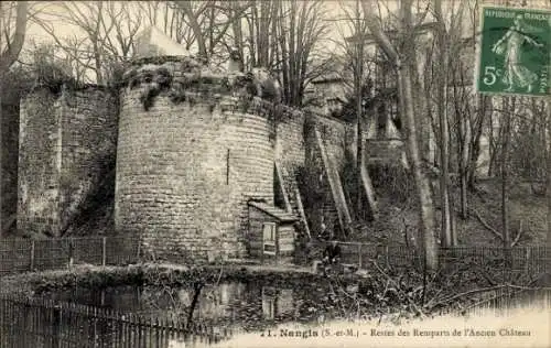 Ak Nangis Seine et Marne, Restes des Remparts de l'Ancien Chateau