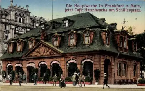 Ak Frankfurt am Main, Blick auf das Cafe Hauptwache am Schillerplatz