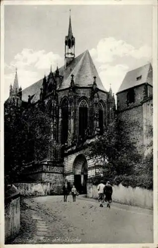 Ak Altenburg in Thüringen, Blick von der Straße auf die Schlosskirche