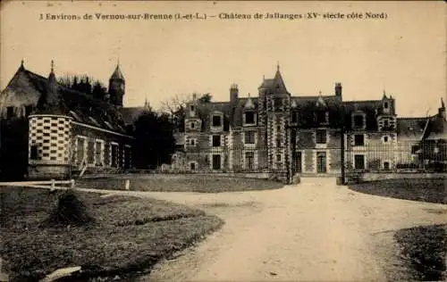 Ak Vernou sur Brenne Indre et Loire, Chateau de Jallanges, Nordseite