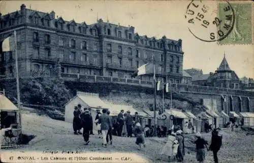 Ak Onival Ault Somme, Strand, Hotel Continental