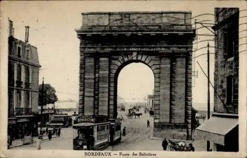 Ak Bordeaux Gironde, Porte de Salinieres, Straßenbahn