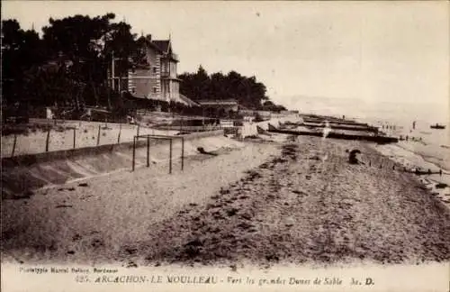 Ak Arcachon Gironde, Le Moulleau, Vers les grandes Dunes de Sable