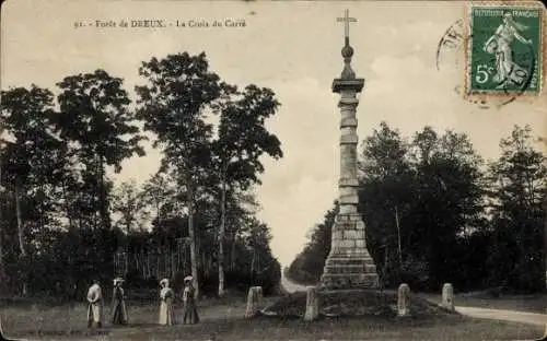 Ak Dreux Eure et Loir, Foret, Croix du Carre