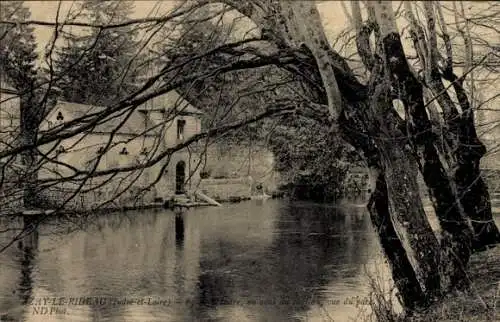 Ak Azay le Rideau Indre et Loire, Blick auf den Fluß