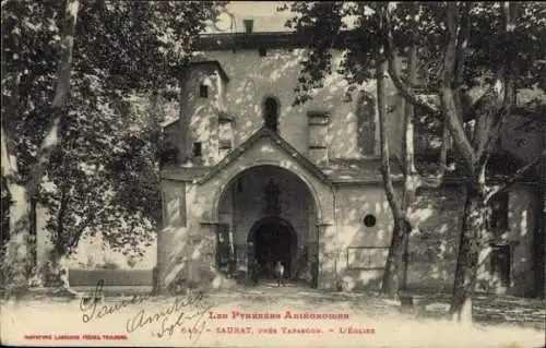 Ak Saurat Ariège, Kirche