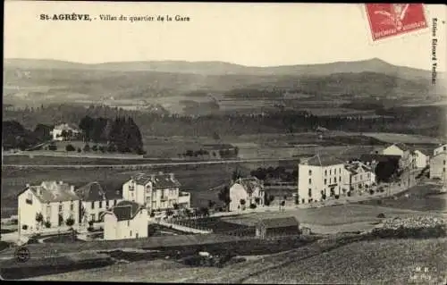 Ak Saint Agrève Ardèche, Villen im Gare-Viertel