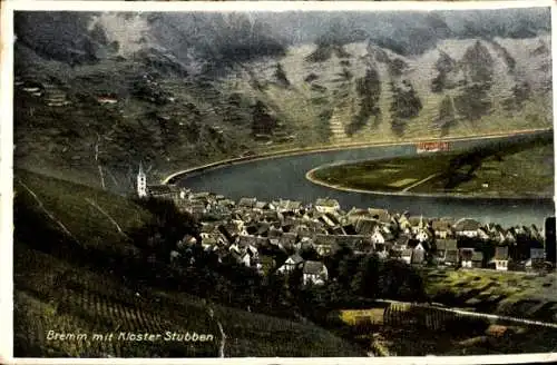 Ak Bremm an der Mosel, Totalansicht, Kloster Stubben