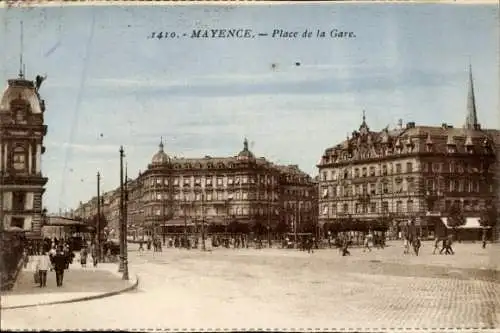 Ak Mainz am Rhein, Bahnhofsplatz