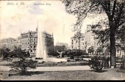Ak Köln am Rhein, Deutscher Ring, Springbrunnen