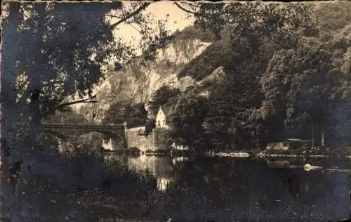 Ak Bad Kreuznach in Rheinland Pfalz, Häuschen, Salinenbrücke