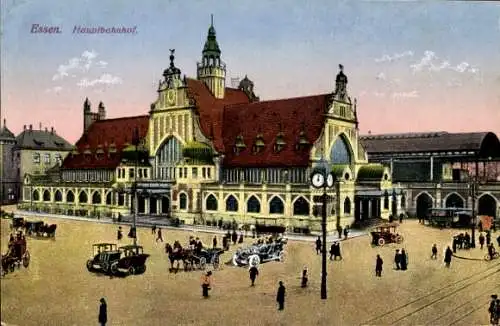 Ak Essen im Ruhrgebiet, Hauptbahnhof, Außenansicht