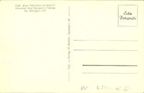 Ak Königstein im Taunus Hessen, Terrasse im Cafe Zum fröhlichen Landmann